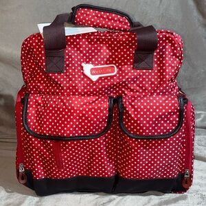 Westlife white and red polkadot diaper bag 🆕